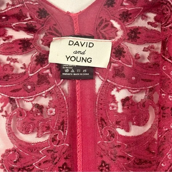 Women’s Wine Lace Kimono - Picture 2 of 5